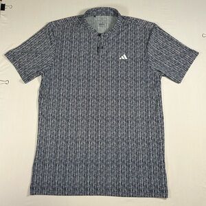 Lot Of 2 Adidas Men's Ultimate 365 Mock Collar Striped Golf Shirt Size Small